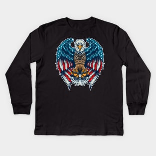 American Bald Eagle Kids Long Sleeve T-Shirt